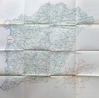 Magyarország Autóbusz Hálózata 1971-72 térkép