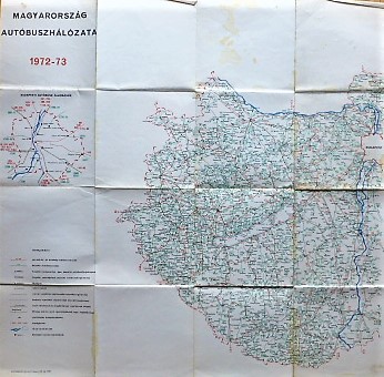 Magyarország Autóbusz Hálózata 1972-73 térkép