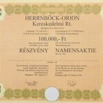 Herrnböck-Orion régi részvény