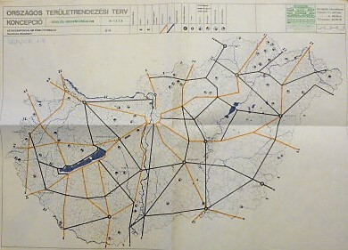 Országos Területrendezési Terv térkép 1979 üdülés idegenforgalom főbb útvonalai