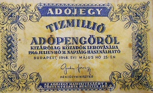 Adójegy Tízmillió adópengőről 1946