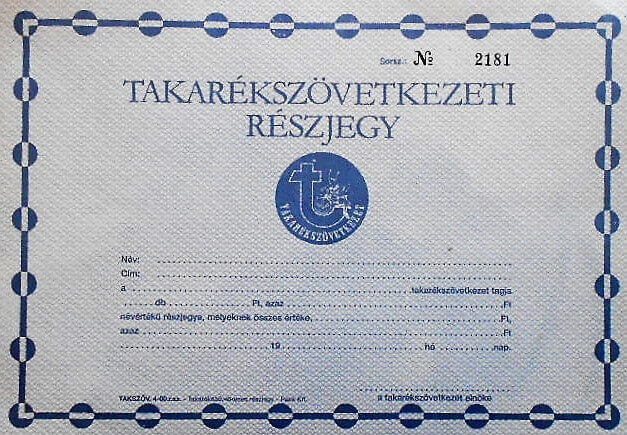 Takarékszövetkezeti részjegy