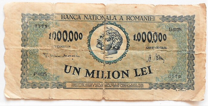 1000000 Egymillió Lei Románia 1947 papírpénz