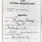 Ötödik békekölcsön igazolás 1954