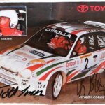 Toyota Corolla WRC rally Ifj Tóth János Tóth Imre aláírás dedikált kép