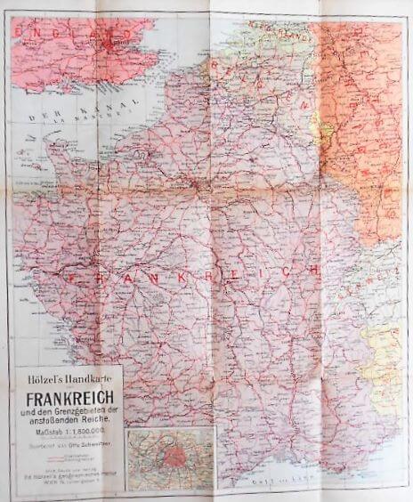 I. VH 1914 francia front régi német térkép