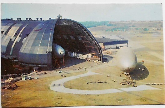 Léghajó Zeppelin USA régi képeslap