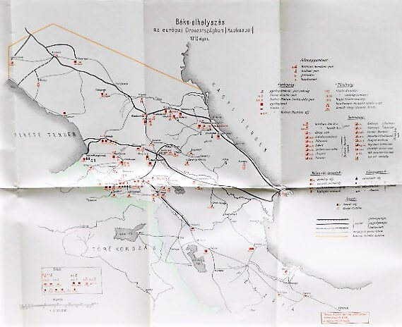 Béke-elhelyezés az európai Oroszországban 1912 végén térkép Kaukazus