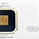 15 Cent Abraham Lincoln arany bélyeg USA 22 kt Gold Replica