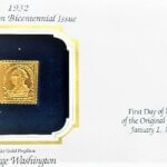 2 cent George Washingtom arany bélyeg 22kt Gold Replica