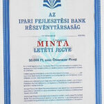 Ipari Fejlesztési Bank RT minta letéti jegy