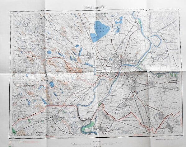 Szeged környéke régi térkép 1928 Szeged alsótanyai gazdasági vasút