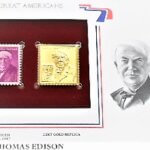 Arany bélyeg Thomas Edison 22kt gold replica