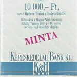 K & H Kereskedelmi Bank RT minta letéti jegy 10000