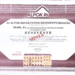 Alpok Befektetési RT minta részvény 1990