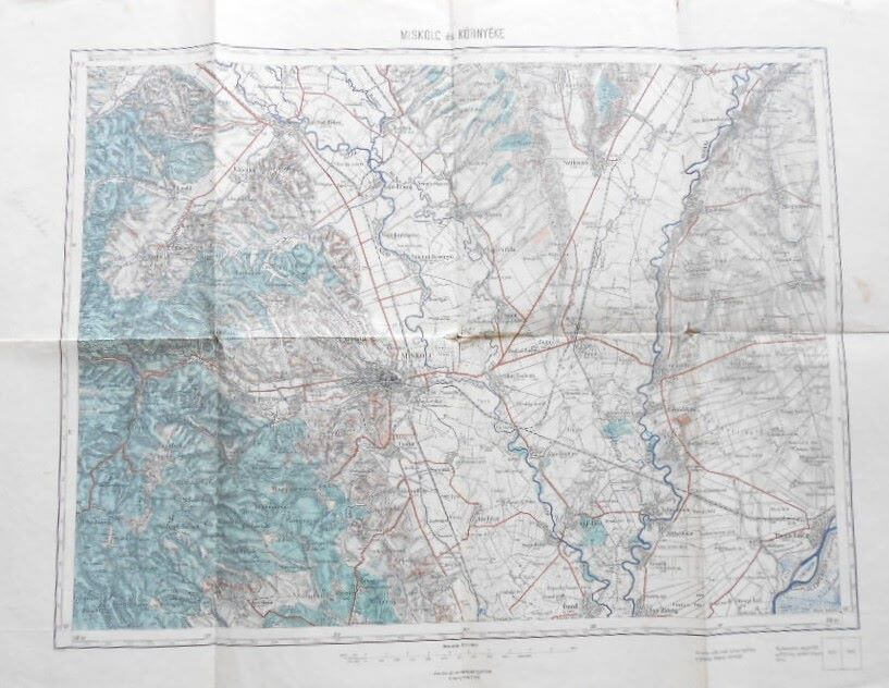 Miskolc és környéke régi térkép 1923