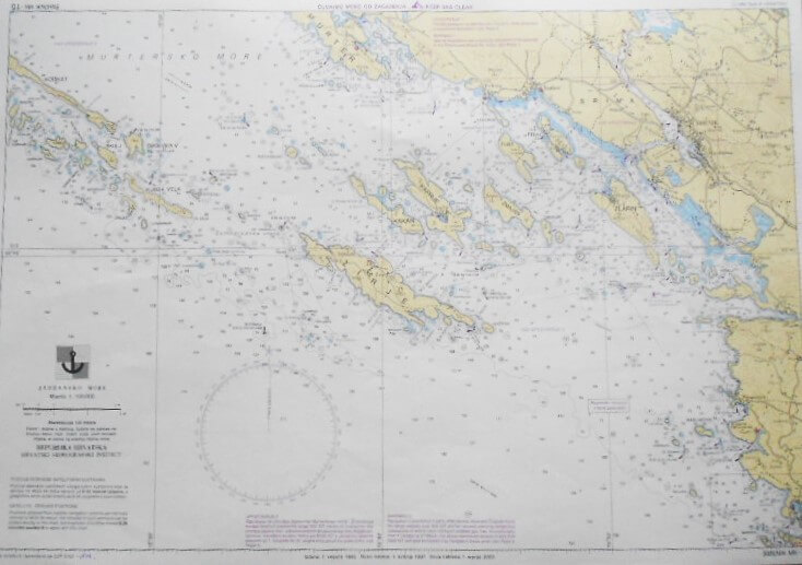 Sibenik Tribunj Vodice Adria hajózási tengerészeti térkép