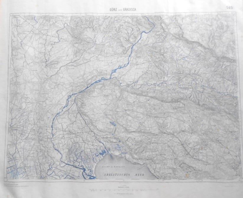 Isonzo Görz Goricia régi térkép 1917