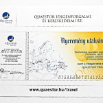 Questor Travel Idegenforgalmi RT nyeremény utalvány 2005