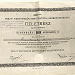 Vasúti Tisztviselők Kmetty-Utczai Házszövetkezete üzletrész 1922