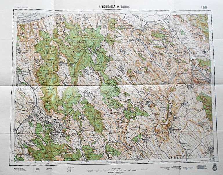 Felsőgalla Dorog Tatabánya Zsámbék Páty Gerecse térkép 1931