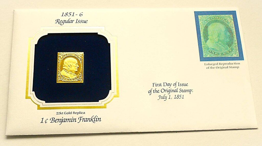 1 C Benjamin Franklin USA arany bélyeg