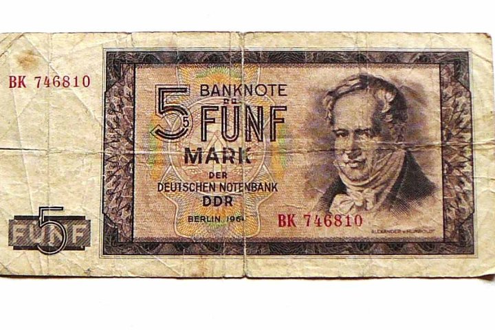 5 Márka 1964 NDK Németország bankjegy papírpénz