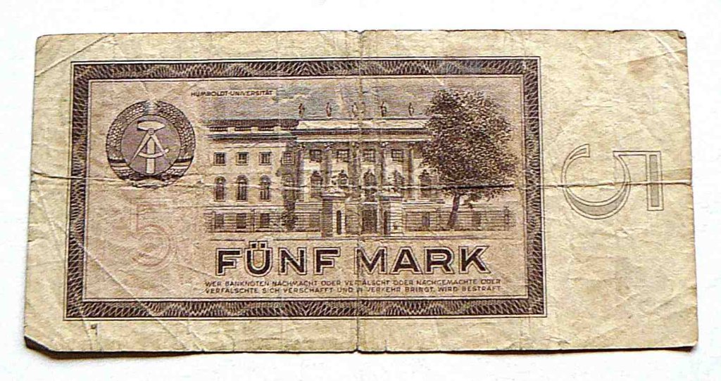 5 Márka 1964 NDK Németország bankjegy papírpénz