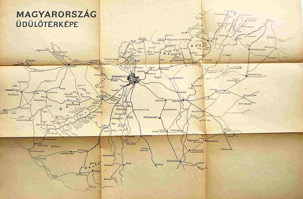 Budapest és Északi környéke Magyarország üdülőtérkép 1920-30 