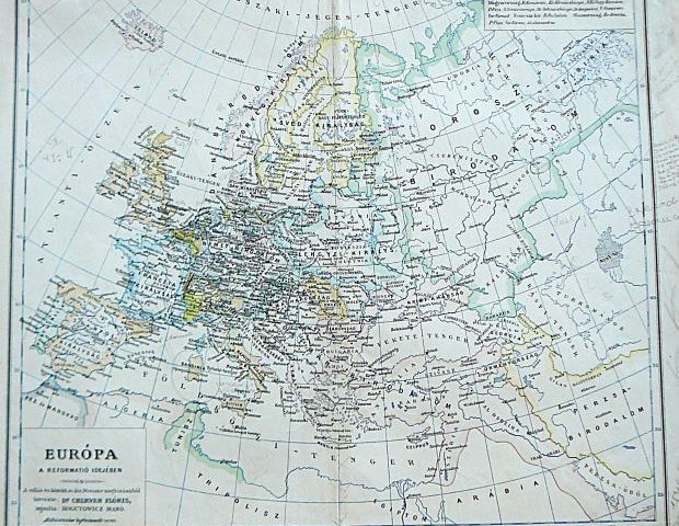 Európa reformáció idejében térkép 1910-es évek