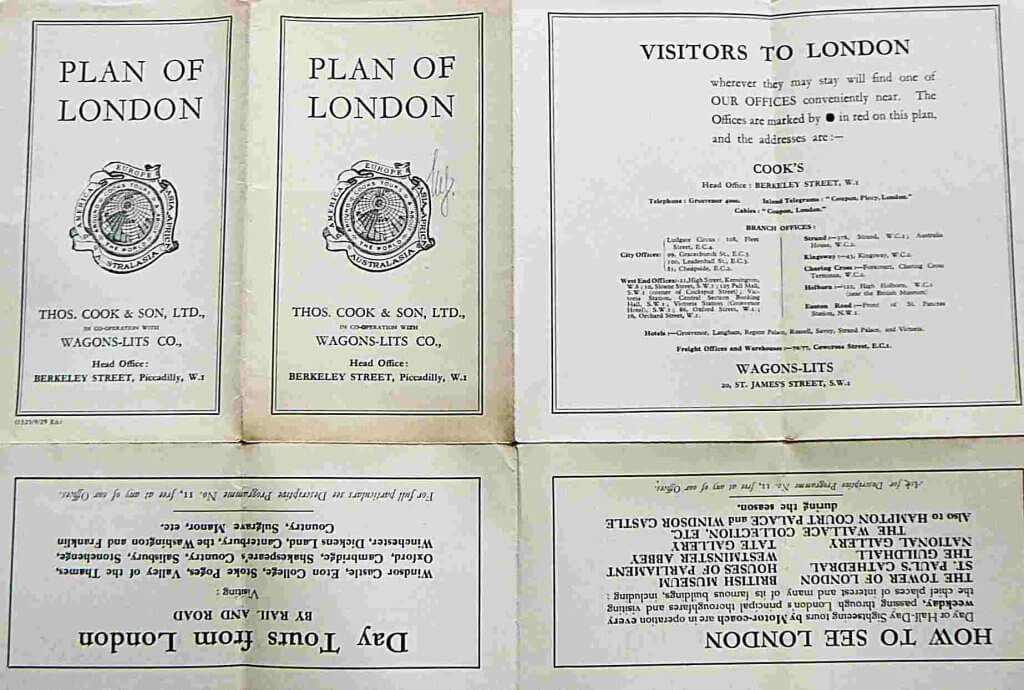 London térkép Plan of London Thos. Cook & Son LTD. in Cooperation with Wagon-Lits Co