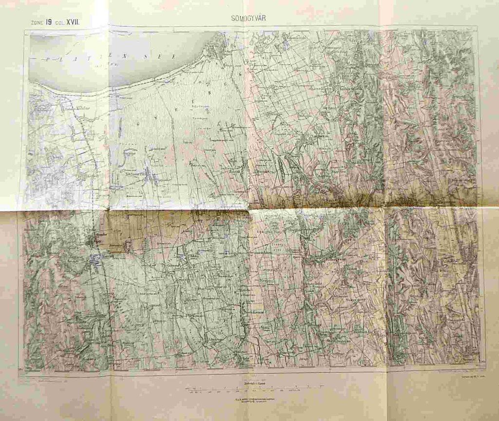 Somogyvár Balatonkeresztúr Fonyód Balaton Marcali régi térkép 1896