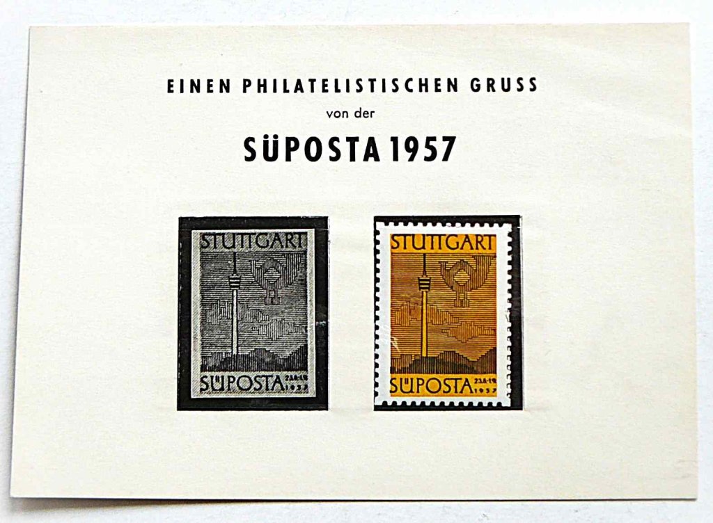 Süposta 1957 Stuttgart bélyeg blokk