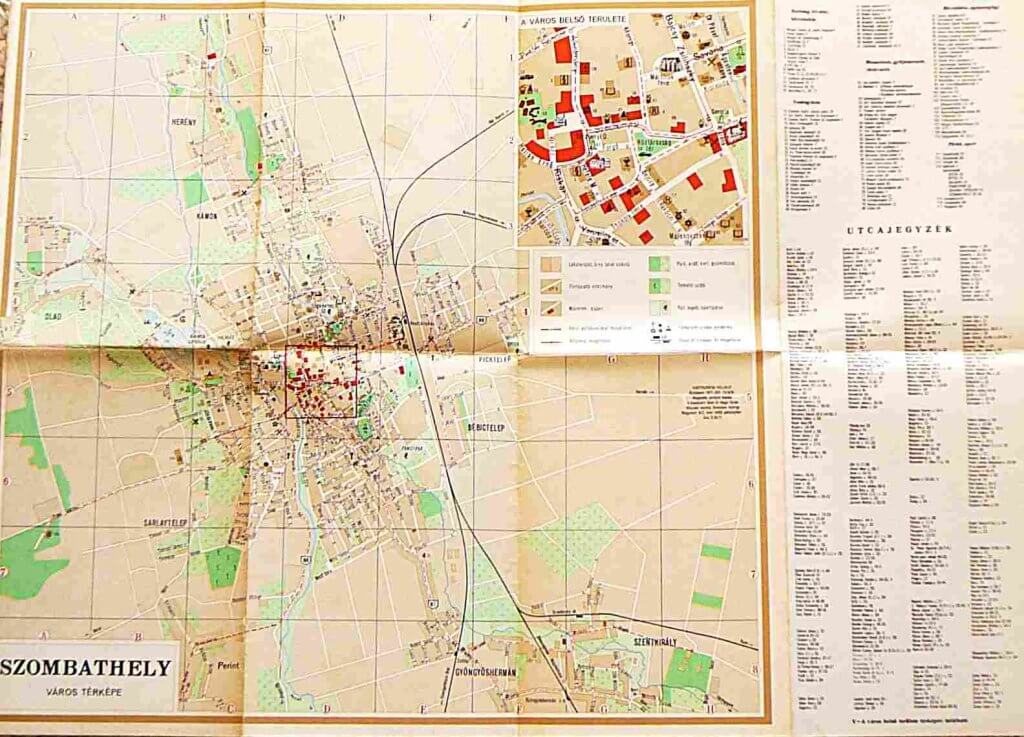 Szombathely térkép 1971