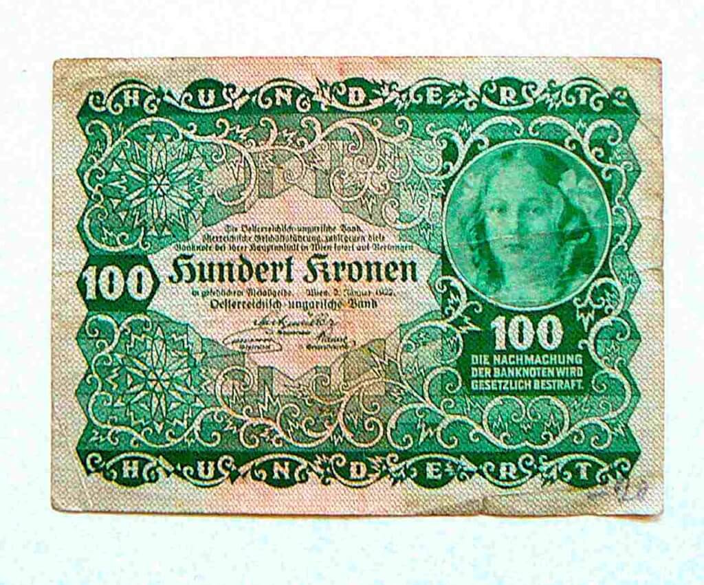 100 Korona 1922 papírpénz 