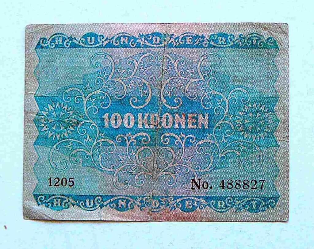 100 Korona 1922 papírpénz 