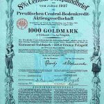 Arany értékpapír 1000 aranymárka 1927 Berlin
