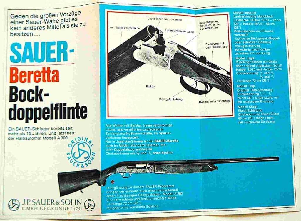 Sauer Beretta kétcsövű puska prospektus