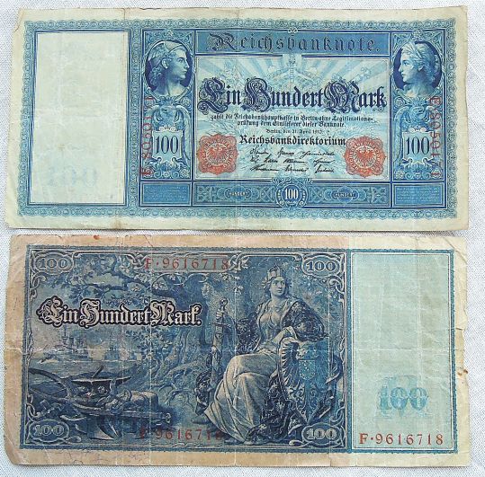 100 száz német márka Berlin 1910 bankjegy papírpénz
