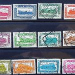 Belga mozdony bélyeg csomag 1950 es évek
