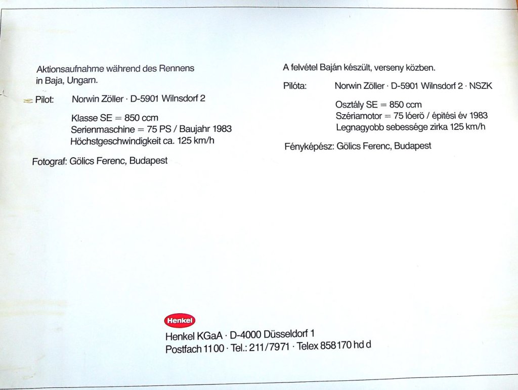 Motorcsónak verseny Norwin Zöller aláírás szignó plakát poszter