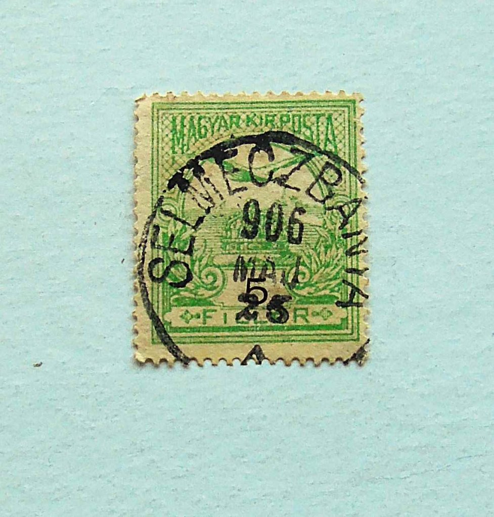 Selmeczbánya 906 bélyegző 5 fillér Turul bélyeg