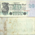 20 húsz millió német márka 1923 Berlin bankjegy papírpénz