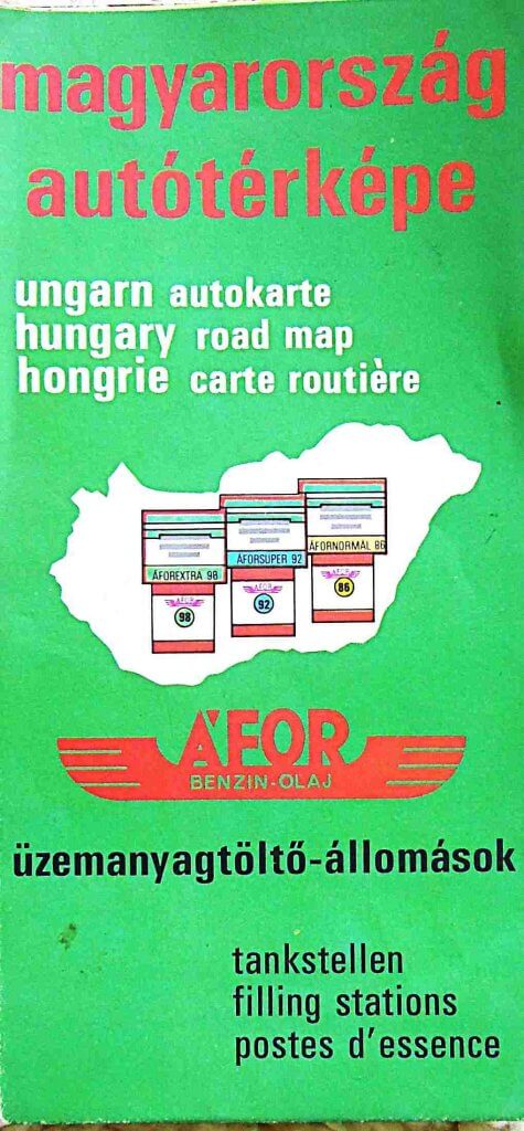 Magyarország Budapest autótérkép ÁFOR AGIP benzinkutak 1974 