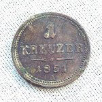1 egy krajcár kreuzer 1851 fémpénz érme