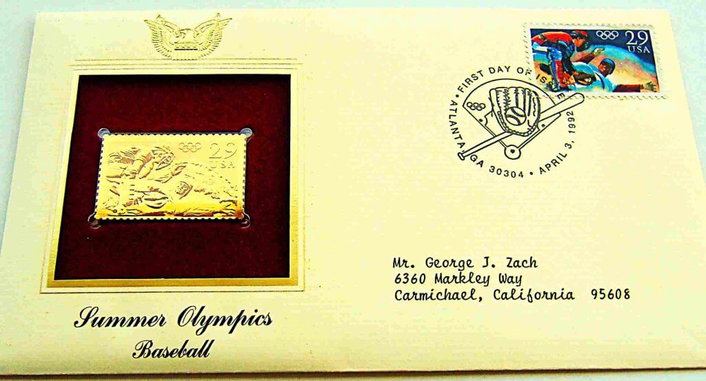 Baseball nyári olimpia USA arany bélyeg