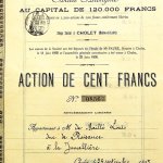 Francia részvény Action De Cent Francs Sociéte Des Conserves Choletaises 1895