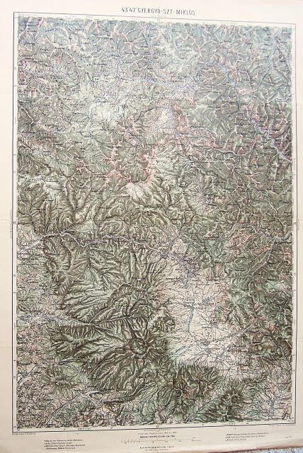 Gyergyószentmiklós környéke Erdély régi térkép 1900
