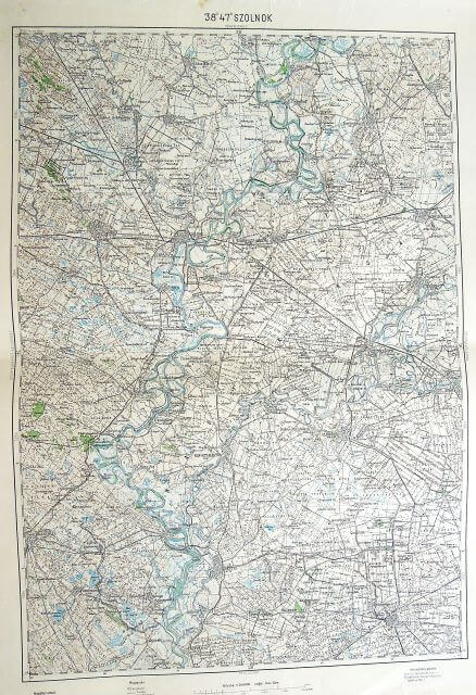 Szolnok Kiskunfélegyháza Tisza régi térkép 1934
