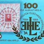 100 éve alakult meg bélyeggyűjtők egyesülete 1984 bélyeg blokk